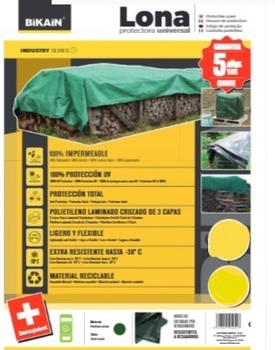 Lona Protectora Universal Bikain 90gsm 6x10metros verde Lona Protectora Universal Bikain 90gsm 6x10metros verde